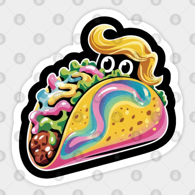 Taco-trump Sticker by Creatifly Graphic Tees
